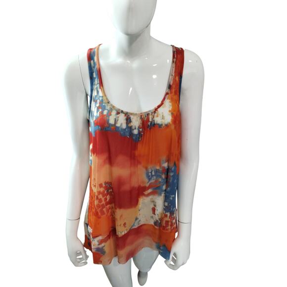 Anthropologie Womens size SMALL Weston Wear Visual Language Colorful Artsy Tank - Picture 9 of 11